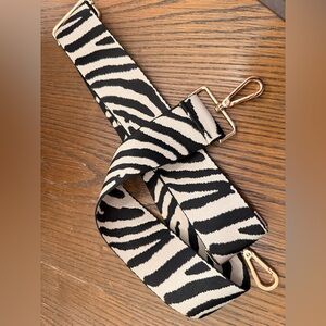 Zebra Print Adjustable Bag Strap - Black & White